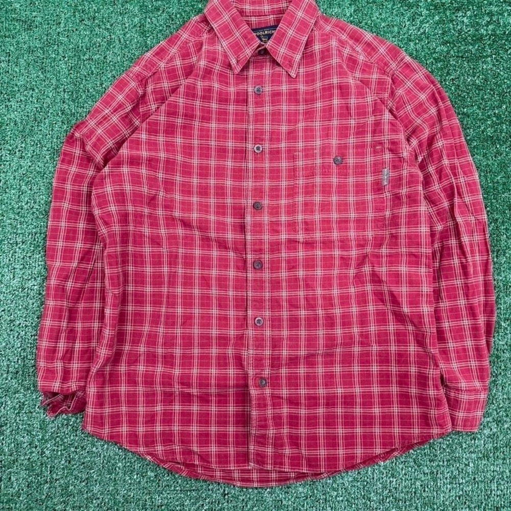 Woolrich red plaid button-up shirt Vintage